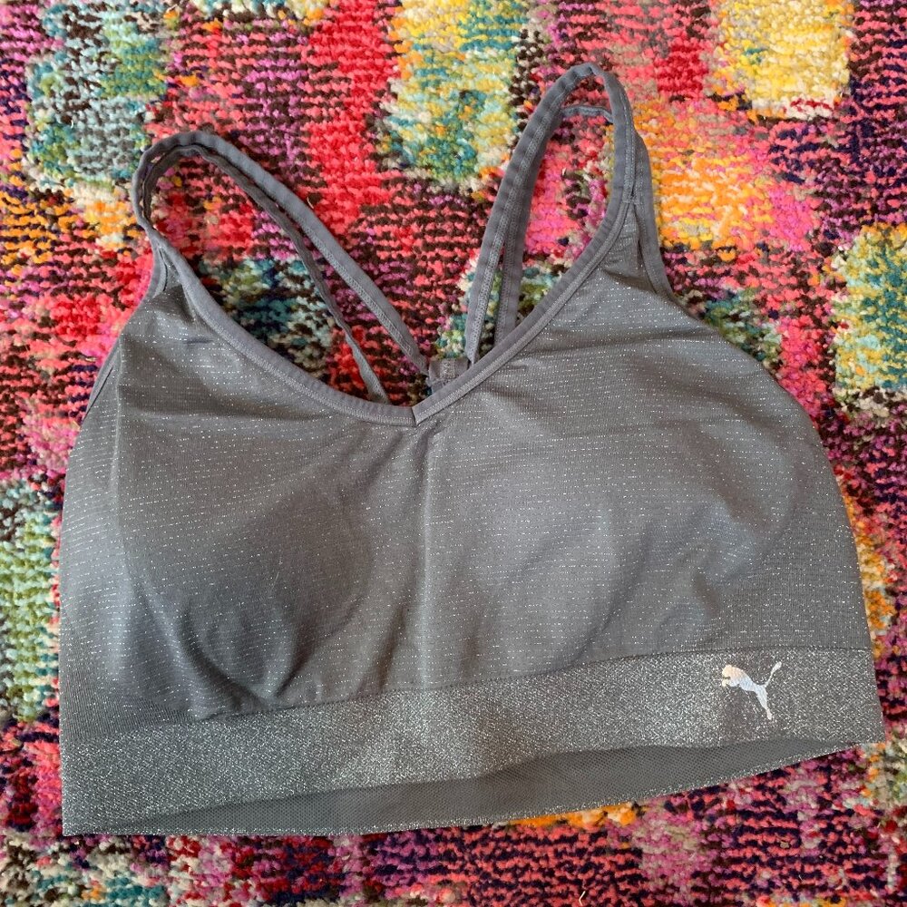 Gray Puma Sports Bra